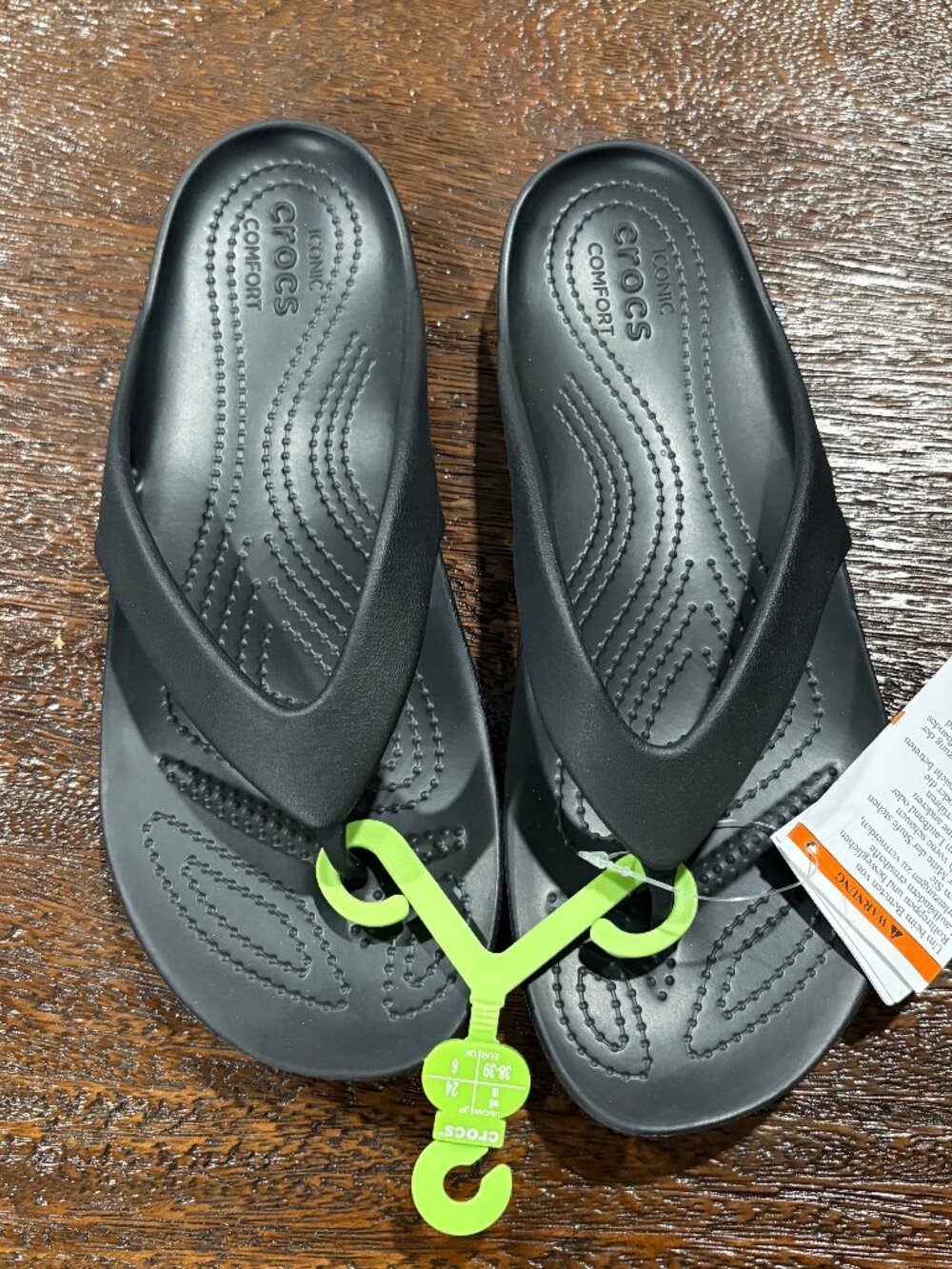 Crocs Kadee II Flip W  Ladies Black Flip Flops sz 8 w8 NWT NEW